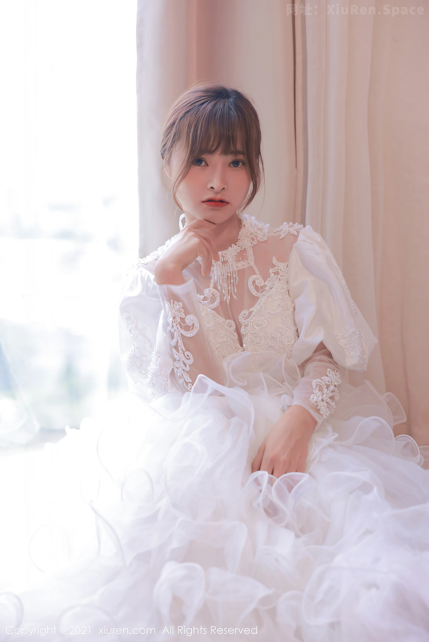 图片[6]-[XiuRen秀人网]VOL.3671 模特奈沐子唯美婚纱主题私房情趣服饰配蕾丝吊袜惹火诱惑写真55P-秀人网官方网站
